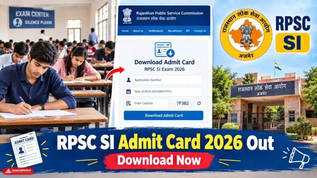 RPSC SI Admit Card 2026 OUT