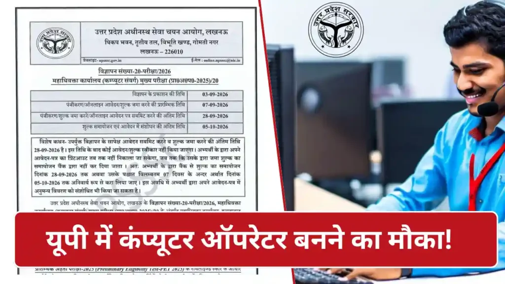 UPSSSC Computer Operator 2026